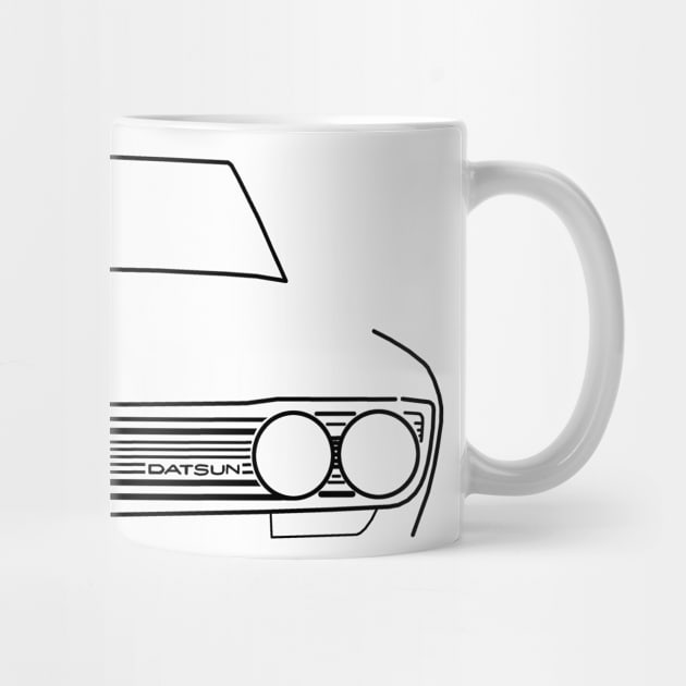 Datsun 510 classic car black outline graphic by soitwouldseem